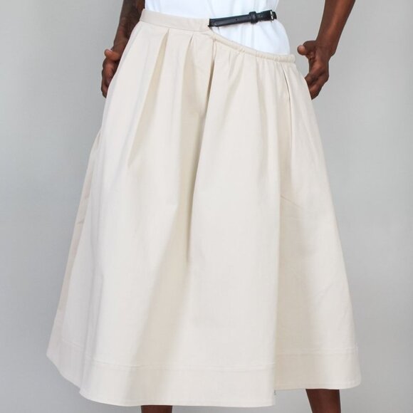 Belted Cutout Skirt in Vanilla Cream - Picture 2 of 7